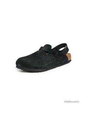 Suede Clog with Arch Support Buckle Slingback Casual Shoe
